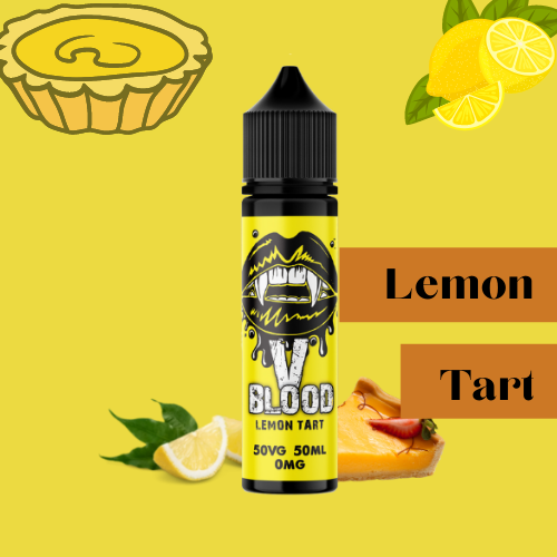 V Blood E-Liquid Lemon Tart 50ml 50vg 0mg short-fill