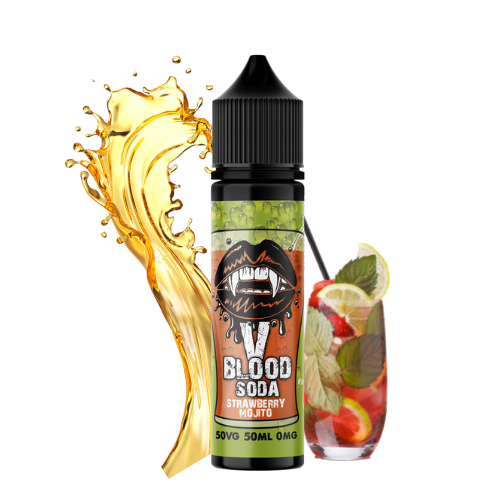 V Blood Soda E-Liquid Strawberry Mojito 50ml 50vg 0 mg short-fill