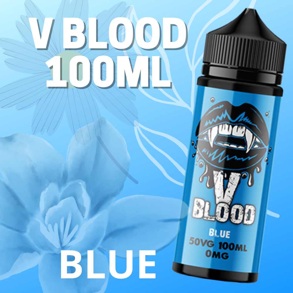 V Blood E-Liquid Blue 100ml 50vg 0mg short-fill