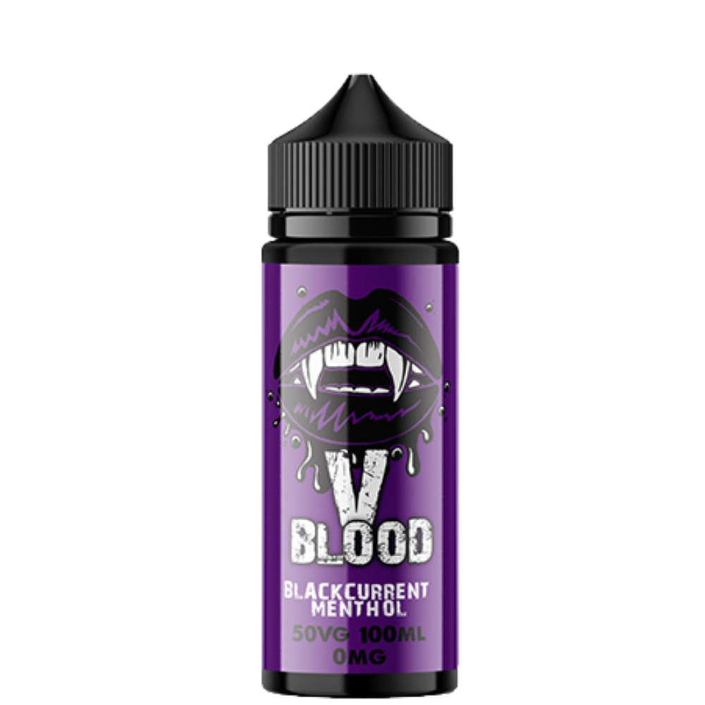 V Blood E-Liquid Blackcurrant Menthol 100ml 50vg 0mg short-fill