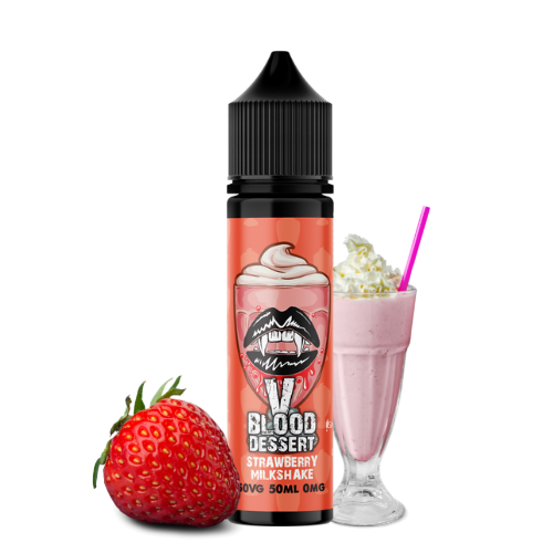 V Blood Dessert E-Liquid Strawberry Milkshake 50ml 50vg 0mg Short-fill