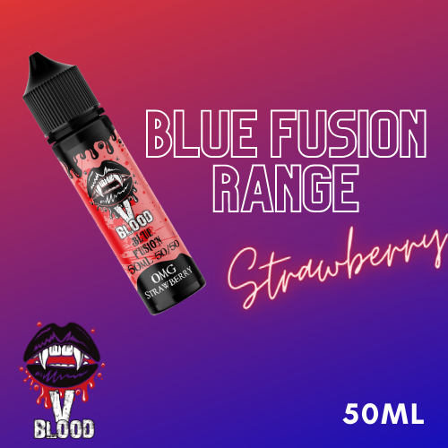 V Blood Blue Fusion E-Liquid Strawberry 50ml 50vg 0mg short-fill