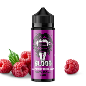 V Blood E-Liquid Raspberry Bubblegum 100ml 50vg 0mg short-fill