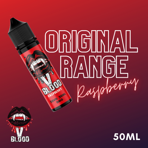 V Blood E-Liquid Raspberry 50ml 50vg 0mg short-fill