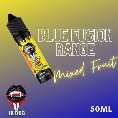 V Blood Blue Fusion E-Liquid Mixed Fruit 50ml 50vg 0mg short-fill