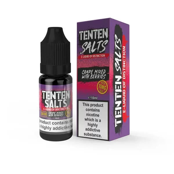 TENTEN Grape mixed with Berries 10ml Nic Salt E-Liquid (pack of 10)